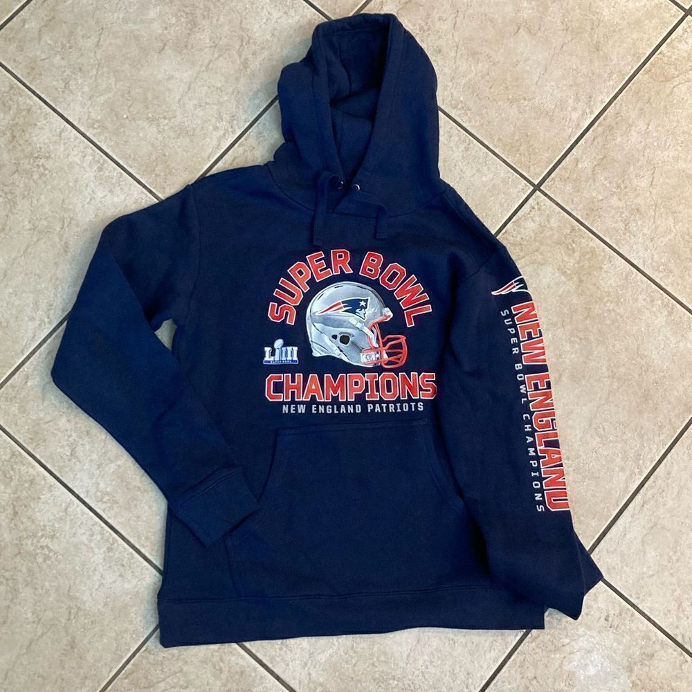 New England Patriots Super Bowl 53 (LIII) Hoodie Mens Size: Large